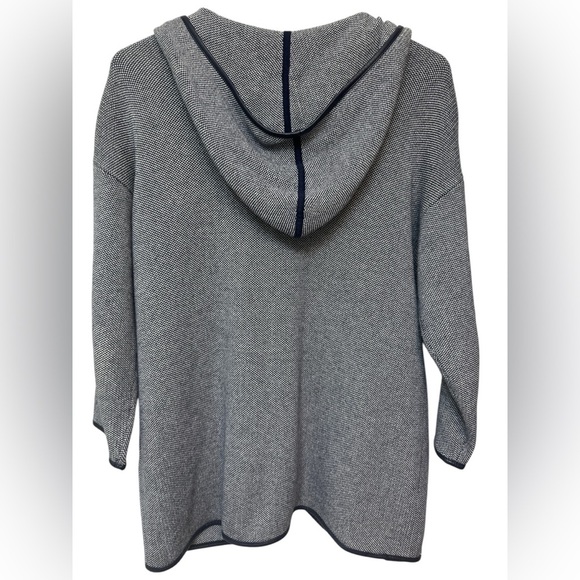Chicos gray and navy hooded 3/4 sleeve jacket - Picture 2 of 8